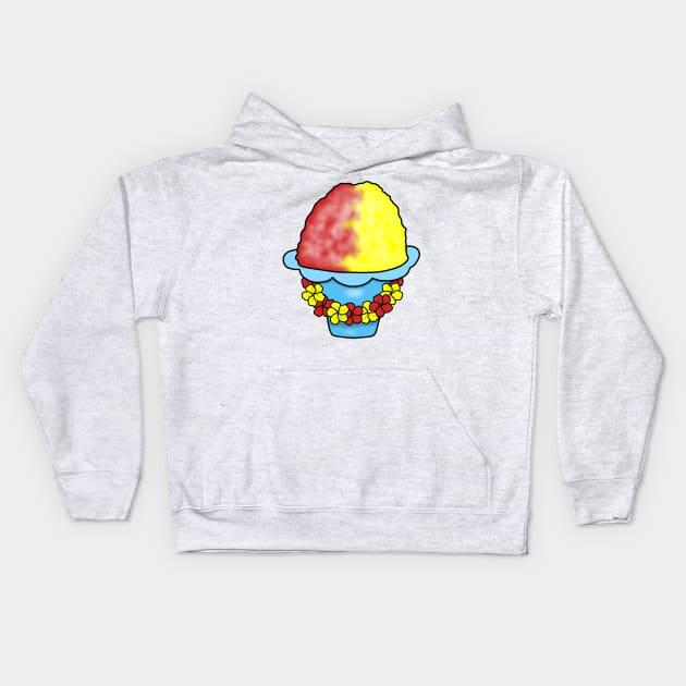 Hawaiian shaved ice with Lei Kids Hoodie by Becky-Marie